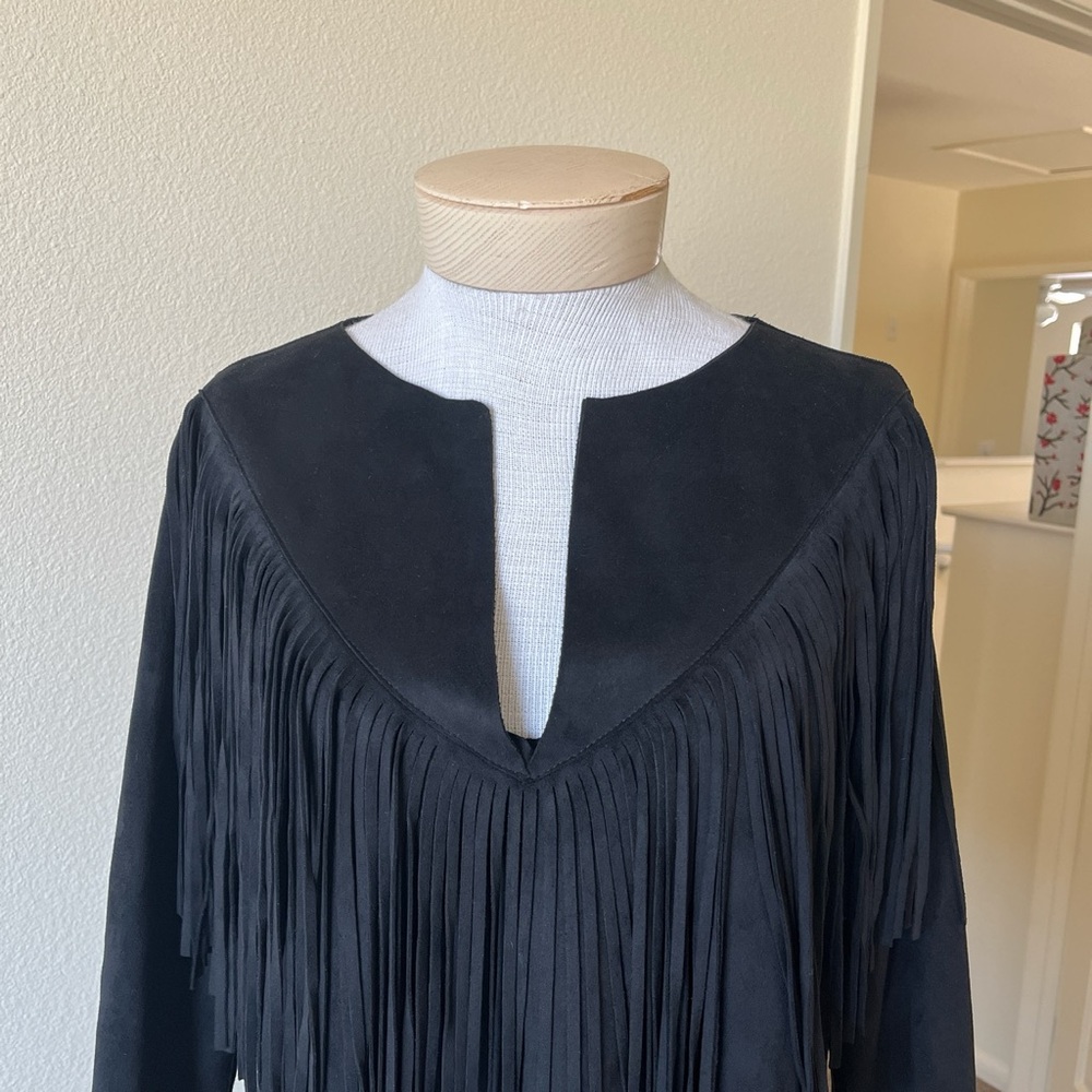 Western suede fringe mini dress